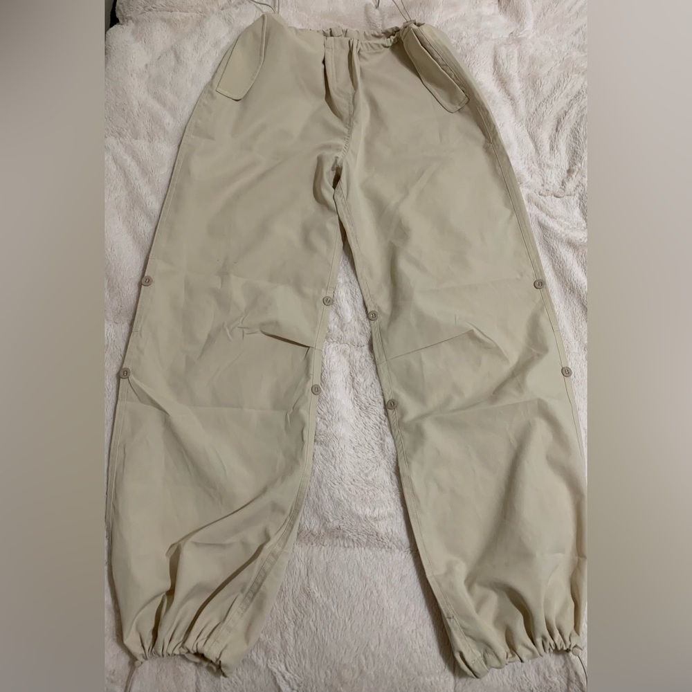 Beige parachute pants- size S